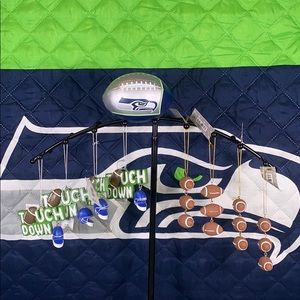 🎁 Football 🏈 ornaments NWT 💙💚